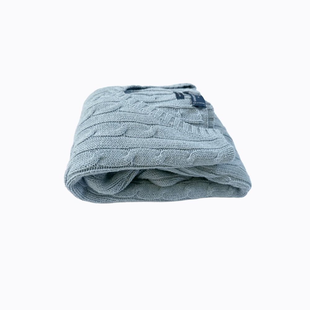 Vintage Polo Ralph Lauren Cable-Knit Sweater XL V-Neck Chambray Blue Y2K Preppy - Picture 4 of 7